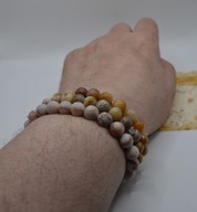 Komplet 3 bransoletek z agatu i amazonitu | 8 mm | uniseks