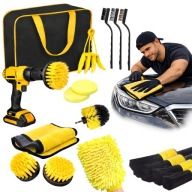 ZESTAW DO DETAILINGU AUTA 19EL SZCZOTKI RĘKAWICA PADY ORGANIZER XXL