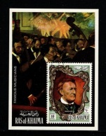 Ras al Khaima . Mini arkusz 633 ( Poczta lotnicza - Kompozytorzy ) 1971 r.