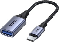 Kabel adapter przejściówka z USB A USB-A do USB C USB-C OTG TOPK 20cm
