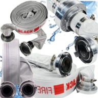 WĄŻ STRAŻACKI PARCIANY 2" 52MM 30M 8 BAR BLACK WODY SZAMBA Z SZYBKOZŁĄCZAMI