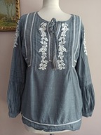 MINT VELVET BLUZKA haft mereżka plisy 38