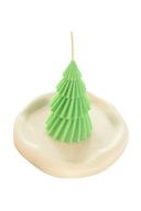 ŚWIECA DEKORACYJNA ZIELONA CHOINKA TWIST DUŻA 12cm wysokości PREZENT