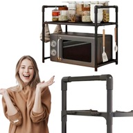 PÓŁKA ORGANIZER KUCHENNA NAD NA MIKROFALÓWKĘ REGAŁ BLAT PRZYPRAWY Z HAKAMI