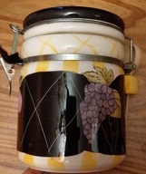 Duży ceramiczny słoik typu wek z klipsem winogrona śliwki