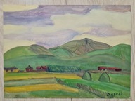 7818) IMPRESJONISTYCZNY OLEJNY KRAJOBRAZ