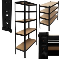 Regał magazynowy metalowy garażowy warsztatowy 5 półek 180x90x40 cm 875 kg