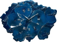 Duży dekoracyjny zegar z żywicą Galaktyka/ błękit i granat