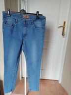 spodnie dżins strecz janina 42 wzorek groszki ze średnim stan rurki