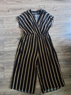 Kombinezon 46 New Look czarny w pasy letni viskoza super
