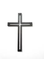 Krzyż drewniany na ścianę ręcznie wykonany na ścianę 16 cm nie laser czarny