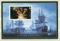 GIBRALTAR ** Bitwa pod Trafalgarem, śmierć admirała Nelsona Mi BL 69