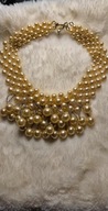 VINTAGE Spektakularny Naszyjnik Multistrand Kaskada Pereł PRL L. 60-te