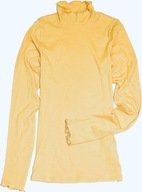 C&A musztardowa żółta stójka półgolf prążkowana długa