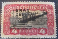 Austria stary znaczek z nadrukiem Zeppelin (9/37