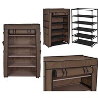 SZAFKA Z PÓŁKAMI I ŻALUZJĄ ZAMYKANĄ DO PRZECHOWYWANIA BUTÓW