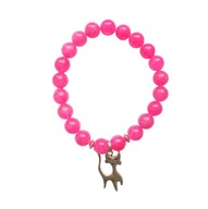 Bransoletka z jadeitu, z kotkiem, różowa