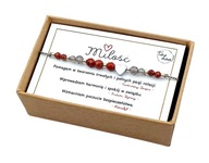 Bransoletka MIŁOŚĆ kamienie naturalne serce srebrna na prezent gratis