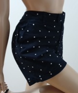 h__m granatowe szorty spodenki VINTAGE w białe groszki RETRO PIN UP M/L