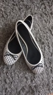 Zara białe ażur baleriny skóra roz 38 jak nowe