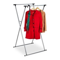 Wieszak Stojący Rozkładany Srebrny 139 x 135 x 95 cm Relaxdays