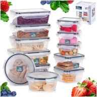 12x Pojemniki KUCHENNE hermetyczne na żywność z uszczelką zestaw pojemników
