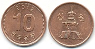 Korea 10 Won - 2012r ... Monety