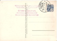 TRZECIA RZESZA -stemple na pocztówce -1938 rok okupacja Sudetów