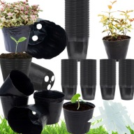 ZESTAW 100 DONICZEK PRODUKCYJNYCH 10x10 CM+10 ZNACZNIKÓW DO ROZSAD I UPRAW