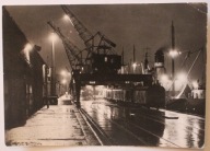 GDYNIA. Fragment portu w nocy