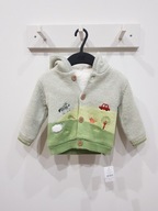 NUTMEG rozpinany sweter sweterek chłopięcy z kapturem ocieplany 74 cm