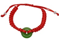 Makramowa bransoletka z syntetycznym jadeitem