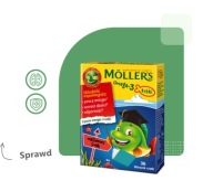 Żelki Möller's Omega-3 malinowe 36 szt. dla dzieci