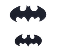 Figurka 2D Batman logo duże i małe płaska dekoracja z masy cukrowej na tort