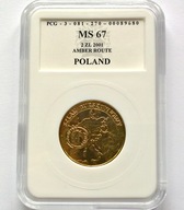 2 ZŁOTE 2001 SZLAK BURSZTYNOWY / MS67 PCG