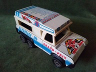 Stara blaszano plastikowa zabawka - telewizyjny wóz reporterski