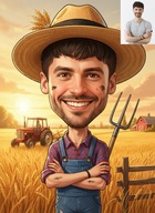 Karykatura ze zdjęcia PLAKAT + RAMKA A4 Śmieszny Prezent Urodziny Święta