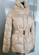 ESPRIT MODNA LEKKA KURTKA Z PASKIEM 36 S 38 M PUCH NATURALNY PUCHOWA NOWA 