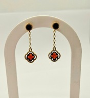 Kolczyki bursztynowe koniczynki