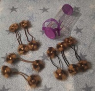 Zestaw 7 gumek z zakończeniem okrągłym panterka brąz