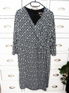 Bob Mocke boska elegancka wzorzysta sukienka kopertowa 44 j.nowa