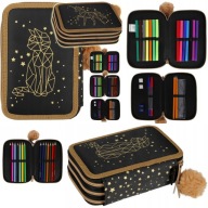 PIÓRNIK TRZYKOMOROWY Z WYPOSAŻENIEM DLA DZIEWCZYNKI ZŁOTY KOTEK JEDNOROŻEC