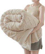 GRUBY KOC NARZUTA NA ŁÓŻKO WARKOCZ PUSZYSTY BARANEK CIEPŁY MIĘKKI 150X200CM