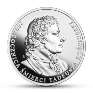 200. rocznica śmierci Tadeusza Kościuszk 10 złotych 2017 1 uncja srebra NBP