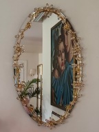 Biżuteryjne kryształowe lustro vintage