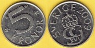 Szwecja 5 KORON 2009 r.