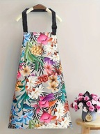 Fartuch kuchenny fartuszek KOLOROWE KWIATY rośliny DOM RESTAURACJA SZKOŁA