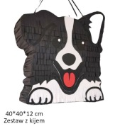 Piniata Pies / Piesek / Border Collie. Zestaw z kijem.