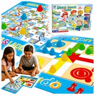 GRA PLANSZOWA 2W1 – WĘŻE I DRABINY CHIŃCZYK DUŻA MATA 129×94 CM DLA DZIECI