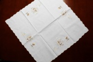 13981 SERWETA BAWEŁNIANA HAFT ZAJĄCZKI JAJKA WIELKANOCNE 82 X 82 cm